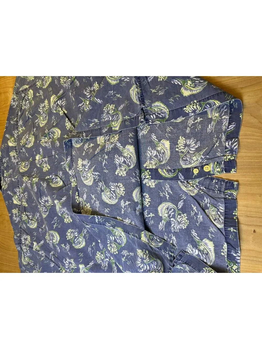 Vintage 90s Jcrew marlin fish button up shirt 100% cotton large fishing tropical